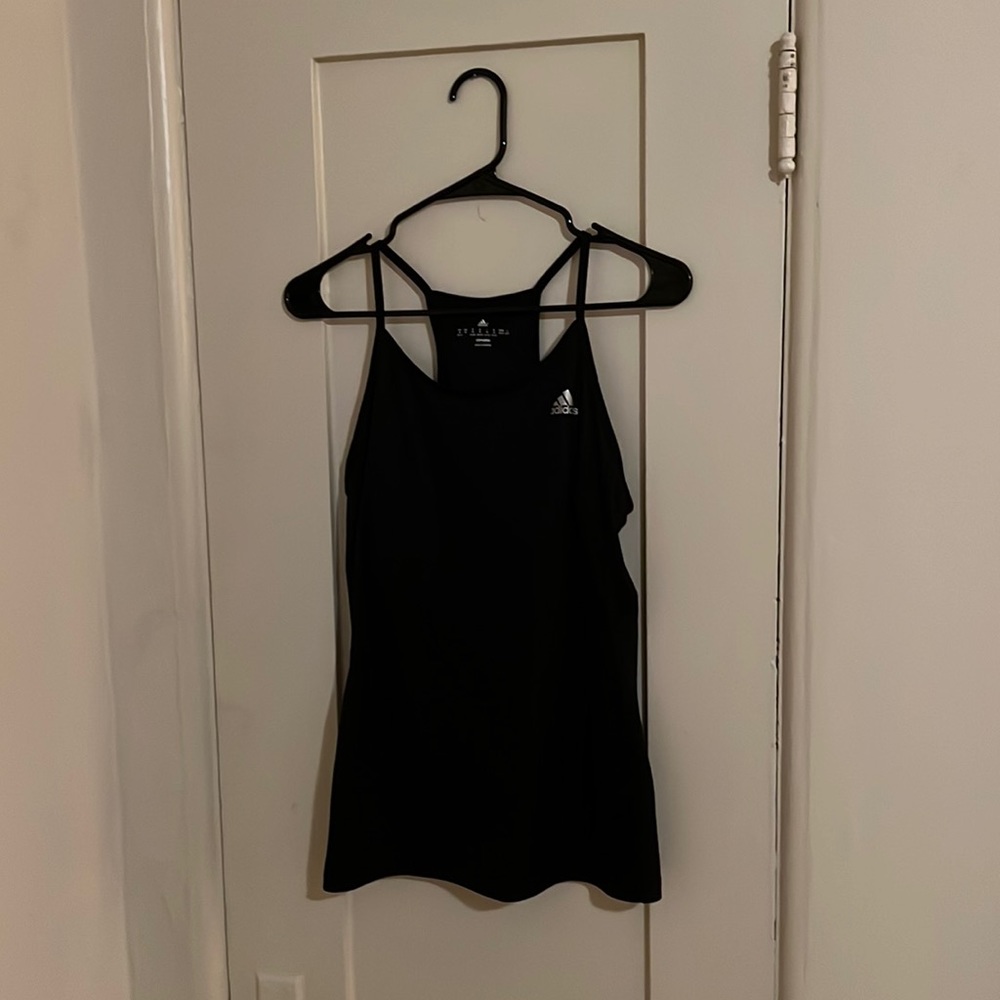 Adidas black racerback built in bra! Size Medium